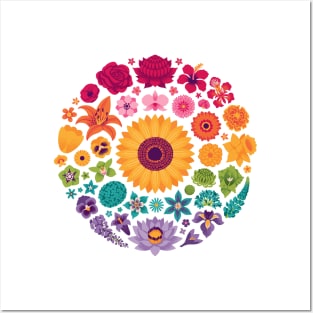 Floral Rainbow Posters and Art